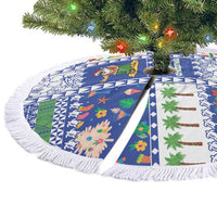 Northern Mariana Islands Christmas Tree Skirt Festive Beach Vibes - Polynesian Pride