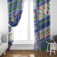 Northern Mariana Islands Christmas Window Curtain Festive Beach Vibes - Polynesian Pride