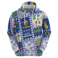Northern Mariana Islands Christmas Zip Hoodie Festive Beach Vibes - Polynesian Pride