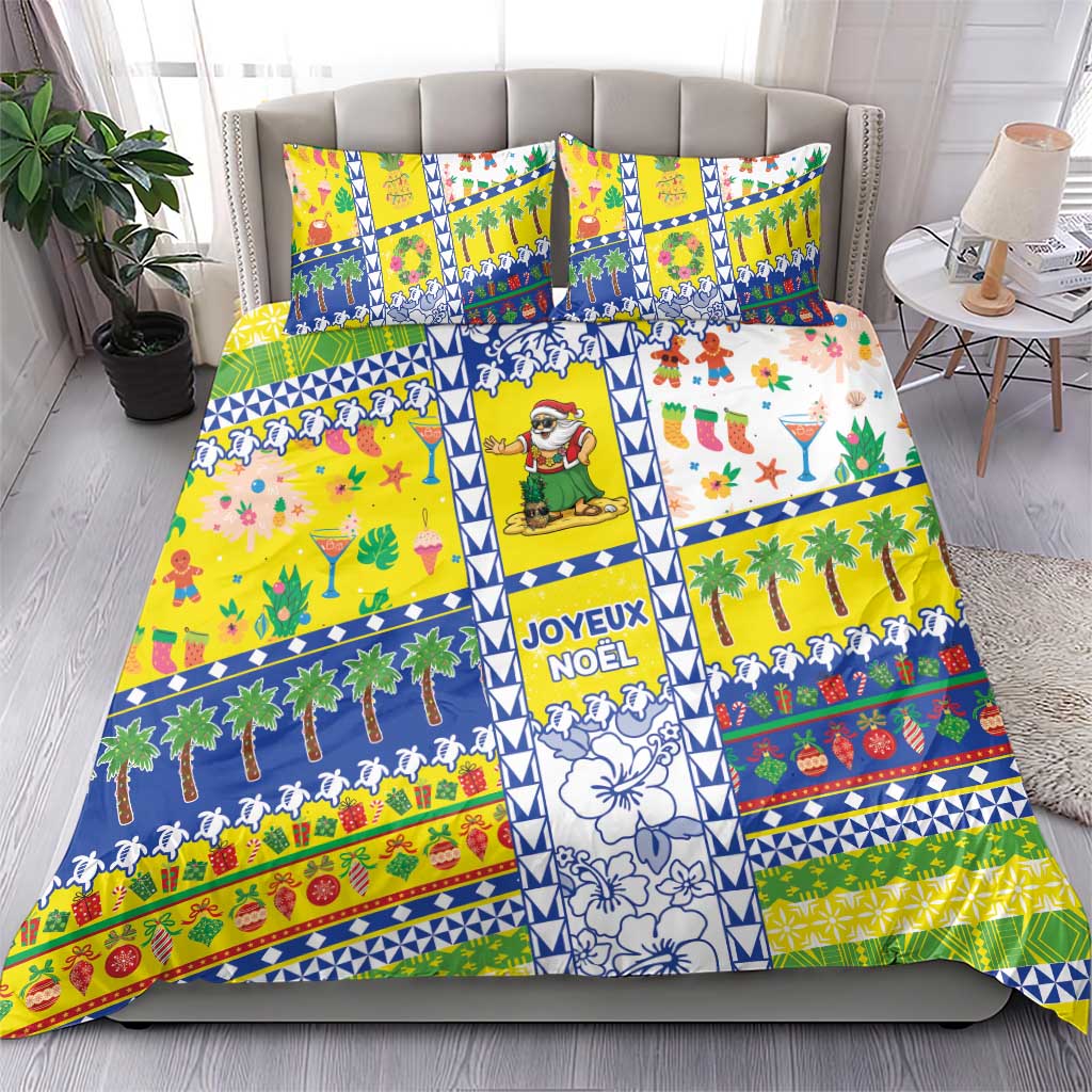 New Caledonia Christmas Bedding Set Festive Beach Vibes - Polynesian Pride