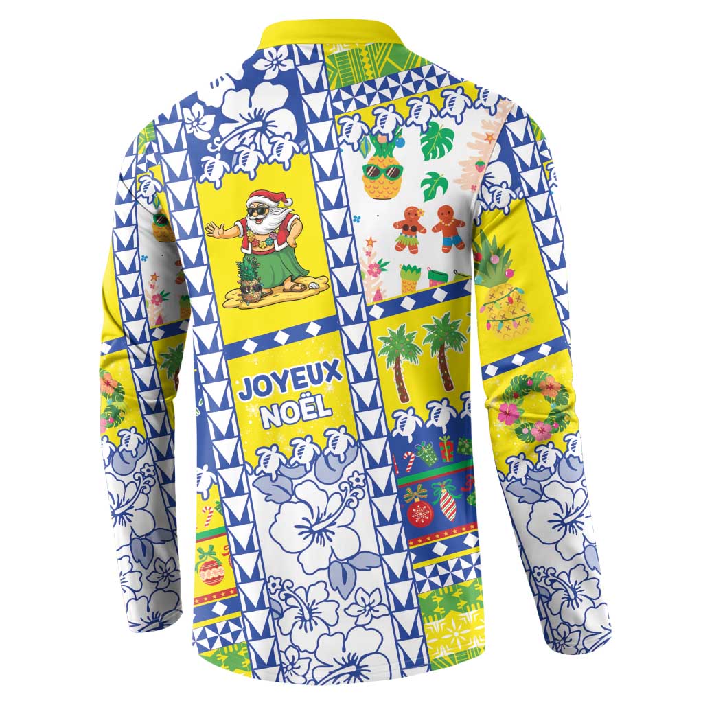 New Caledonia Christmas Button Sweatshirt Festive Beach Vibes - Polynesian Pride