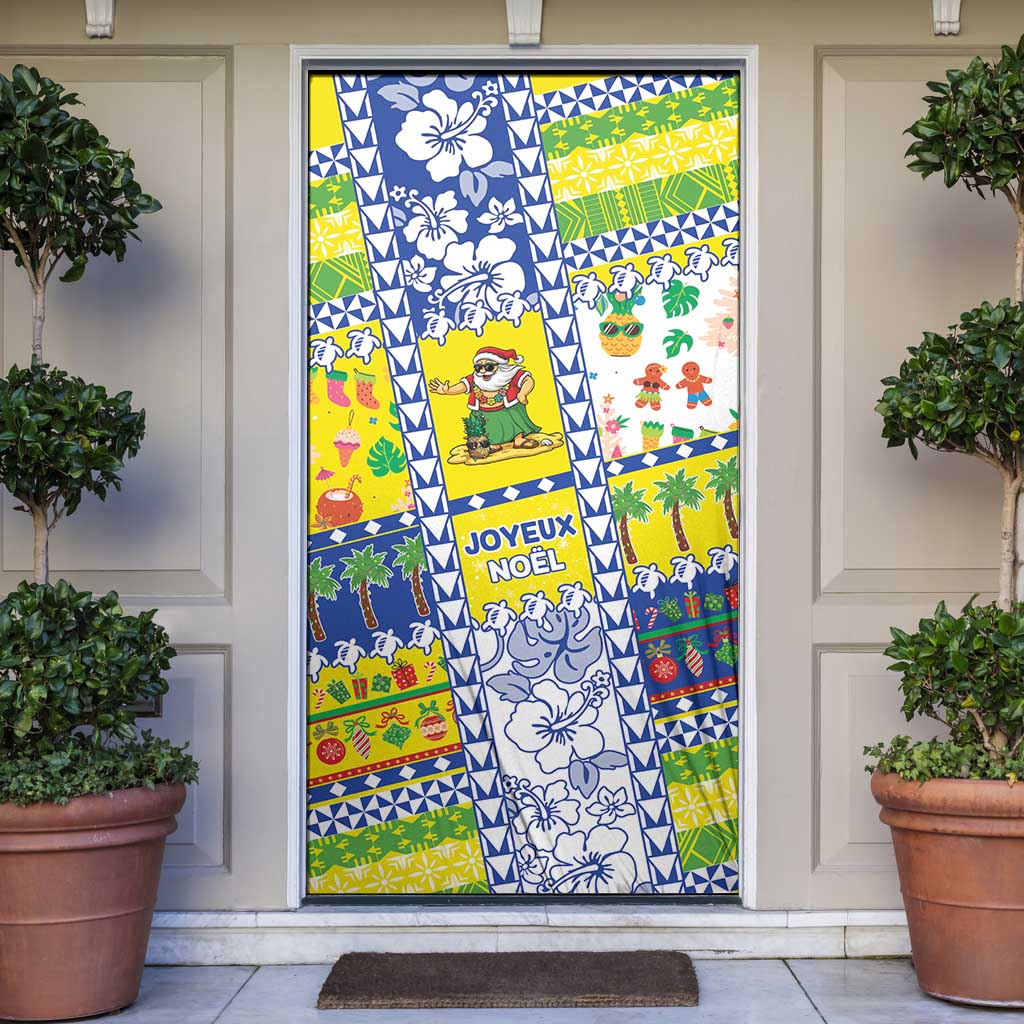 New Caledonia Christmas Door Cover Festive Beach Vibes - Polynesian Pride