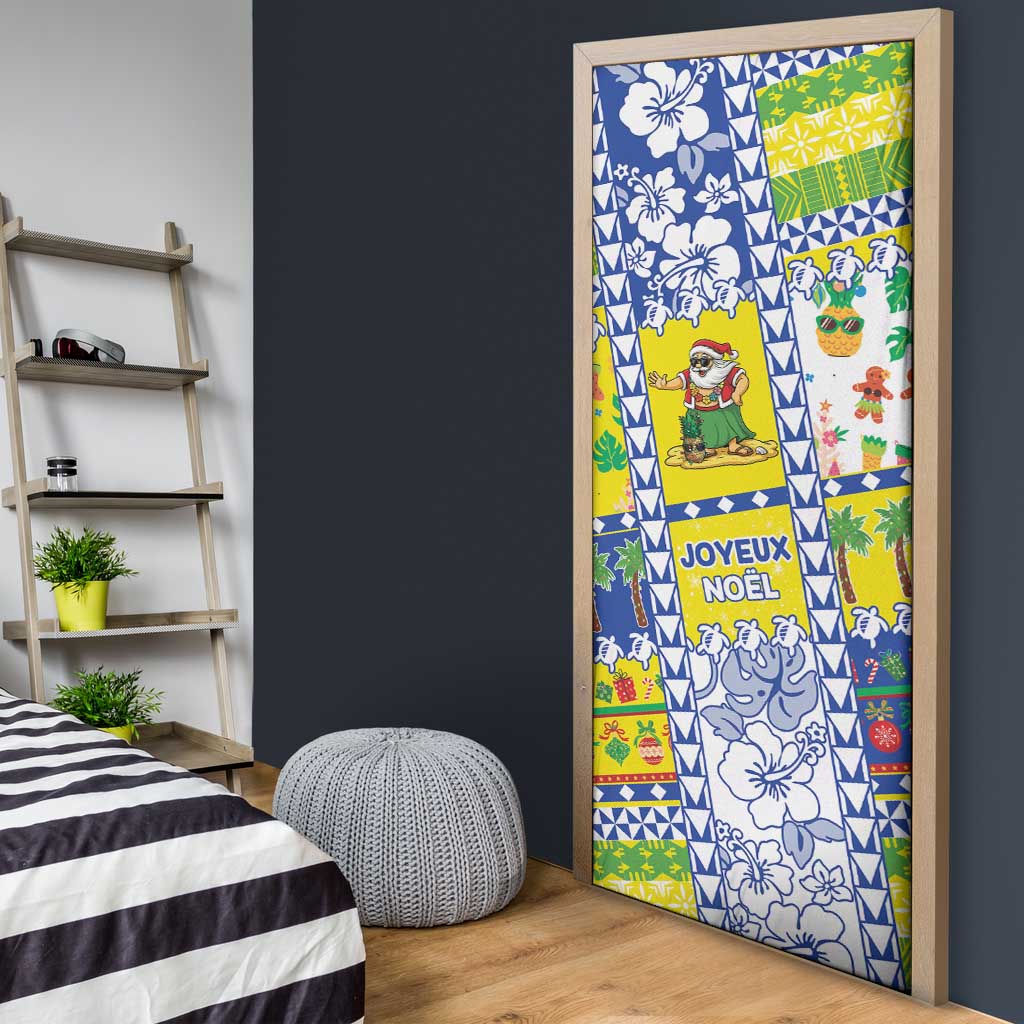 New Caledonia Christmas Door Cover Festive Beach Vibes - Polynesian Pride