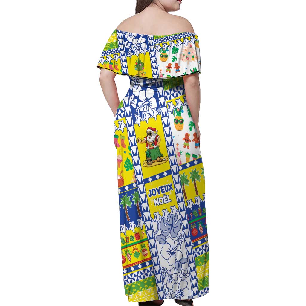 New Caledonia Christmas Family Matching Off Shoulder Maxi Dress and Hawaiian Shirt Festive Beach Vibes - Polynesian Pride