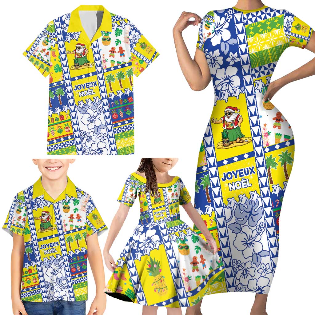 New Caledonia Christmas Family Matching Short Sleeve Bodycon Dress and Hawaiian Shirt Festive Beach Vibes - Polynesian Pride