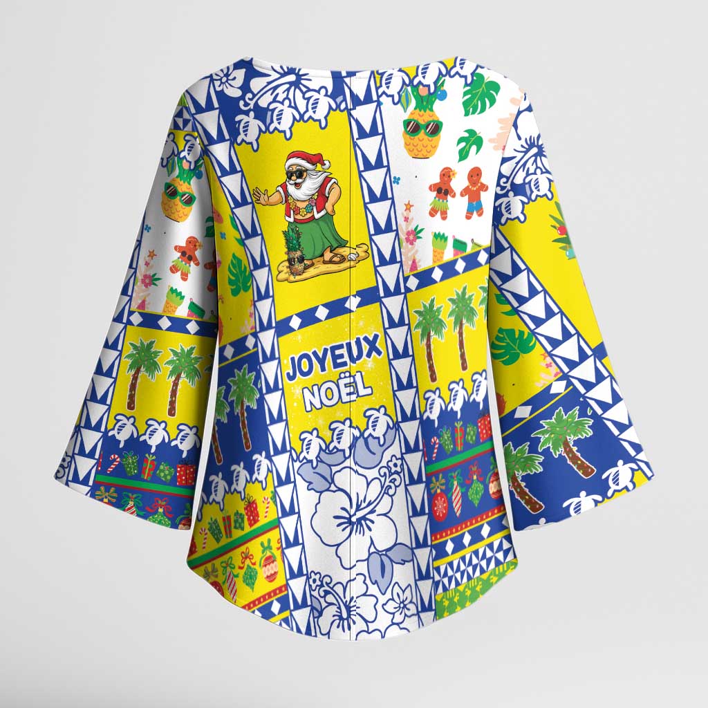 New Caledonia Christmas Kimono Sleeve Blouse Festive Beach Vibes - Polynesian Pride