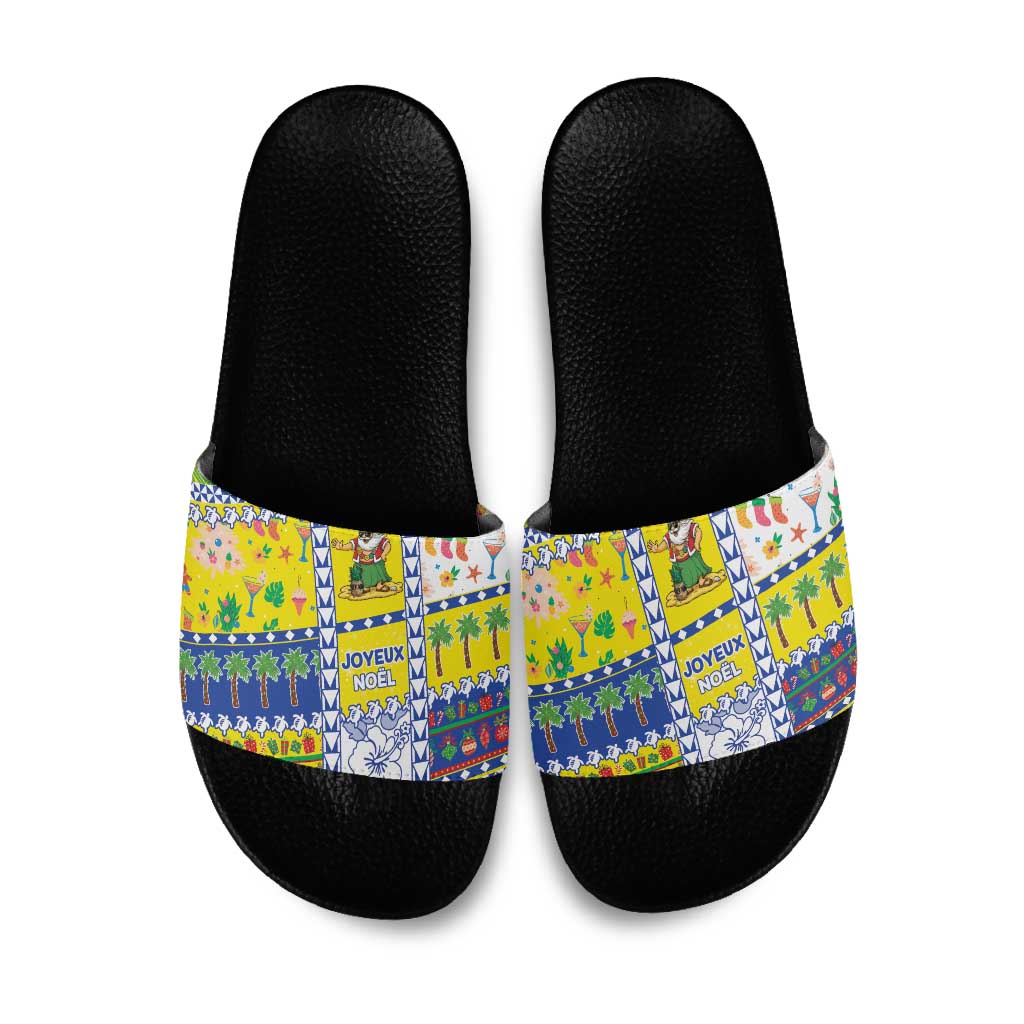 New Caledonia Christmas Slide Sandals Festive Beach Vibes - Polynesian Pride