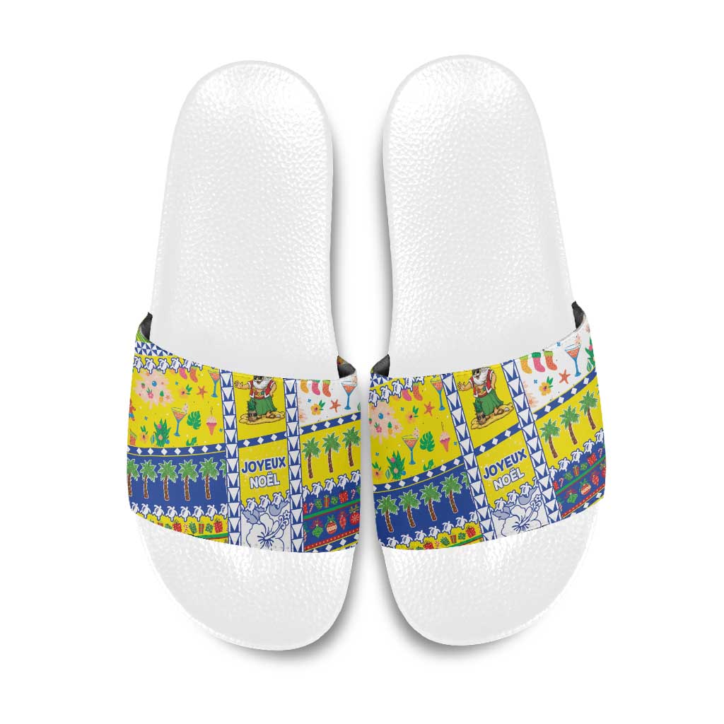 New Caledonia Christmas Slide Sandals Festive Beach Vibes - Polynesian Pride