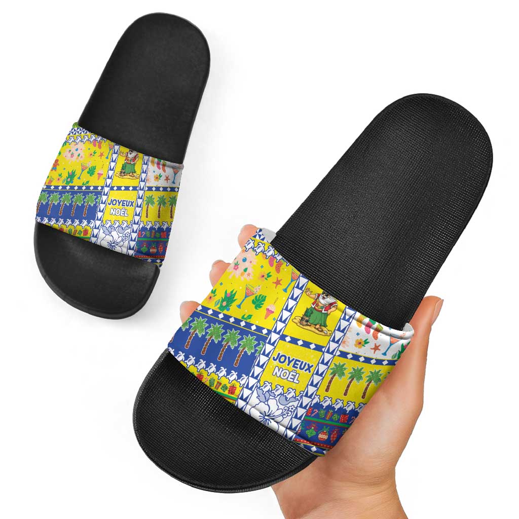 New Caledonia Christmas Slide Sandals Festive Beach Vibes - Polynesian Pride