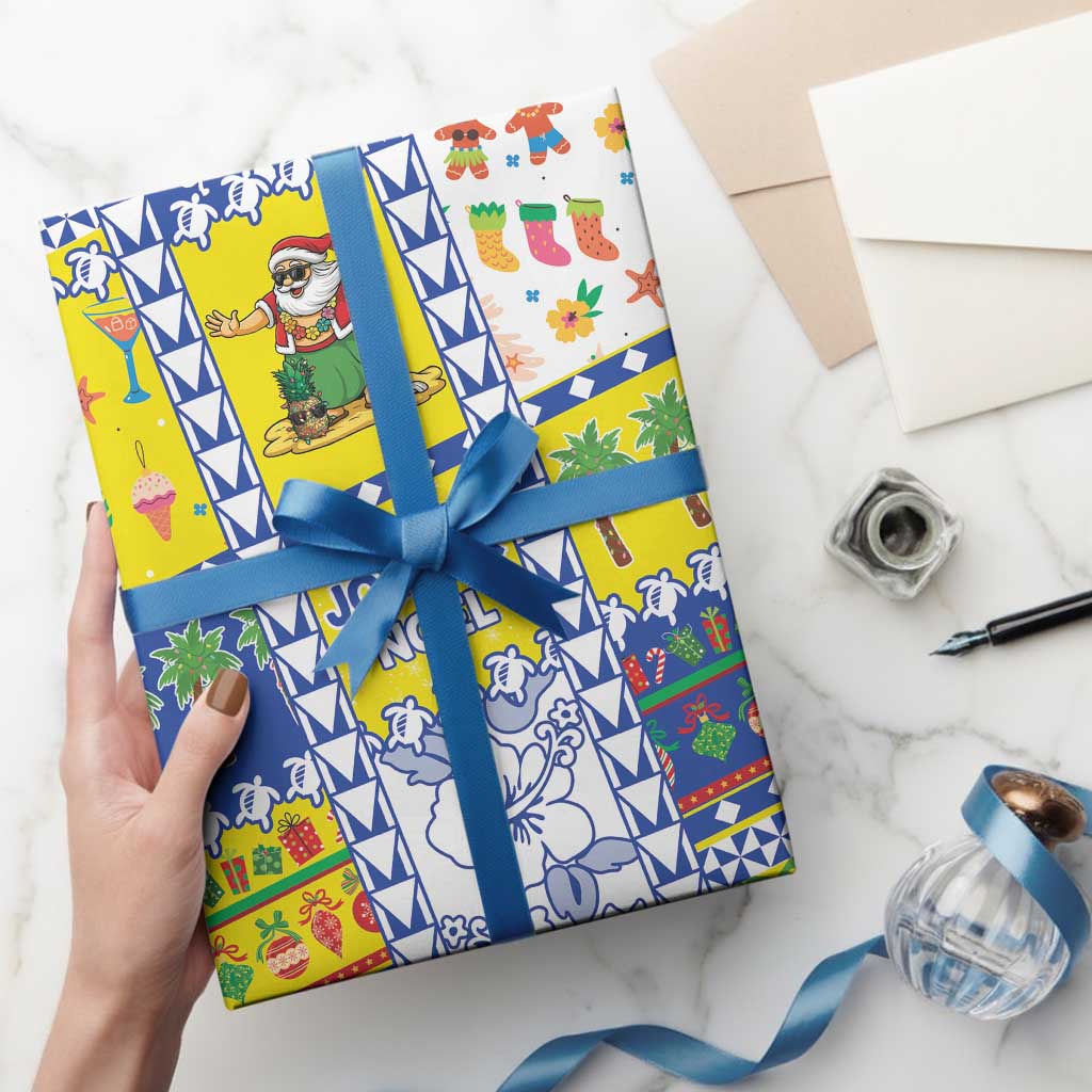New Caledonia Christmas Wrapping Paper Festive Beach Vibes - Polynesian Pride