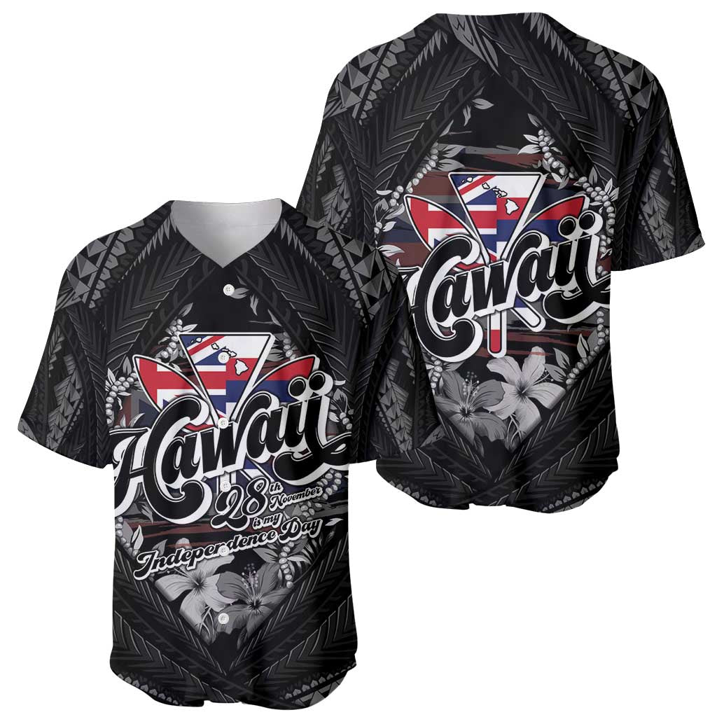 Hawaii November 28th Baseball Jersey Kanaka Maoli Tribal Pattern - Polynesian Pride