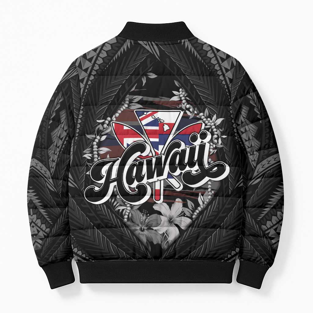 Hawaii November 28th Bomber Puffer Jacket Kanaka Maoli Tribal Pattern - Polynesian Pride