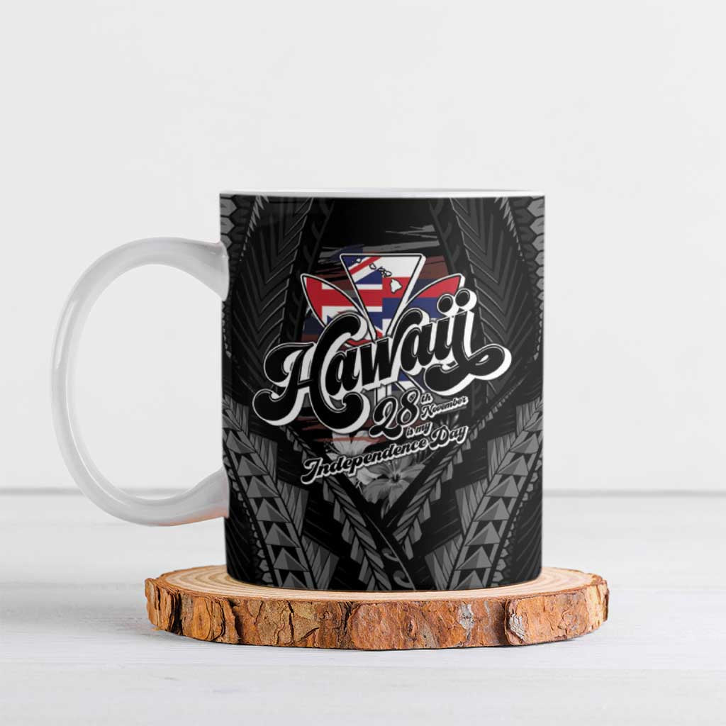 Hawaii November 28th Ceramic Mug Kanaka Maoli Tribal Pattern - Polynesian Pride