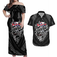 Hawaii November 28th Couples Matching Off Shoulder Maxi Dress and Hawaiian Shirt Kanaka Maoli Tribal Pattern - Polynesian Pride
