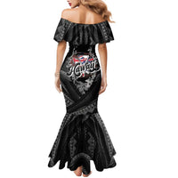 Hawaii November 28th Family Matching Mermaid Dress and Hawaiian Shirt Kanaka Maoli Tribal Pattern - Polynesian Pride