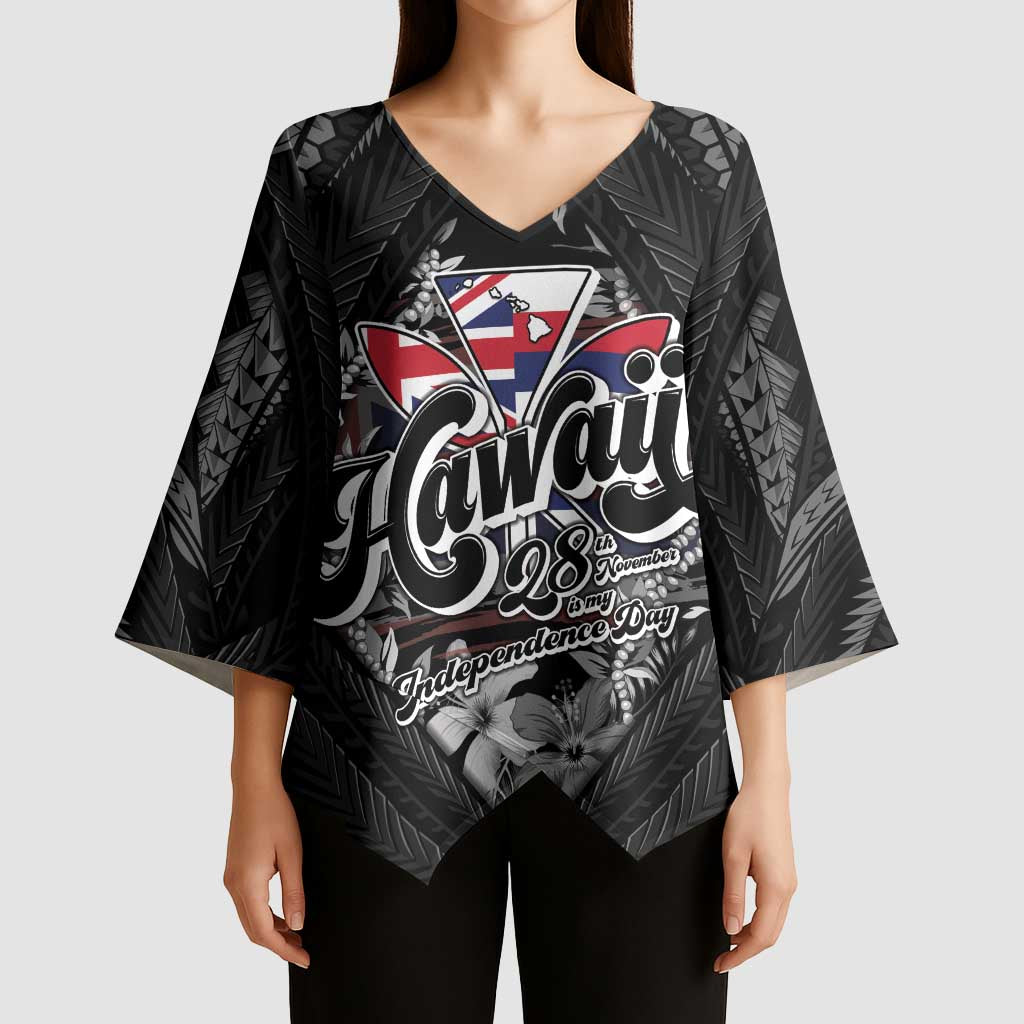 Hawaii November 28th Kimono Sleeve Blouse Kanaka Maoli Tribal Pattern - Polynesian Pride