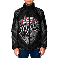 Hawaii November 28th Padded Jacket Kanaka Maoli Tribal Pattern LT05 Men Black - Polynesian Pride
