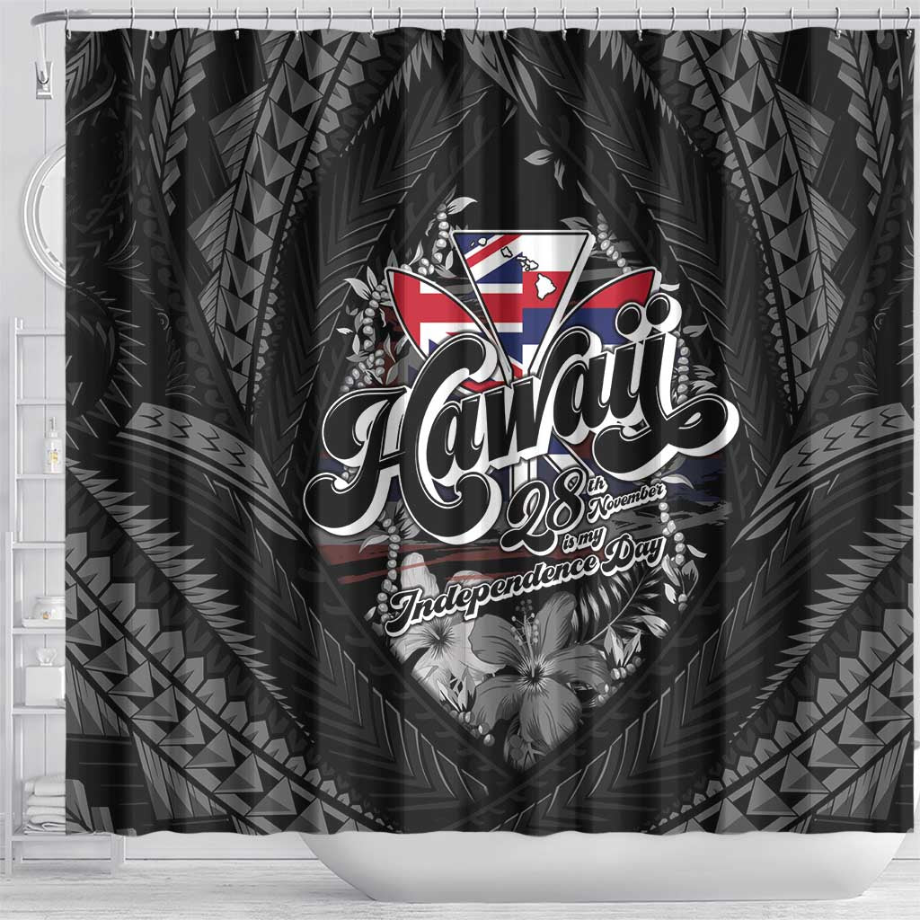 Hawaii November 28th Shower Curtain Kanaka Maoli Tribal Pattern - Polynesian Pride