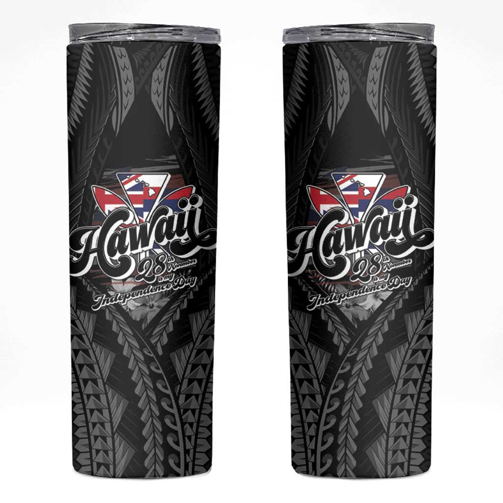 Hawaii November 28th Skinny Tumbler Kanaka Maoli Tribal Pattern - Polynesian Pride