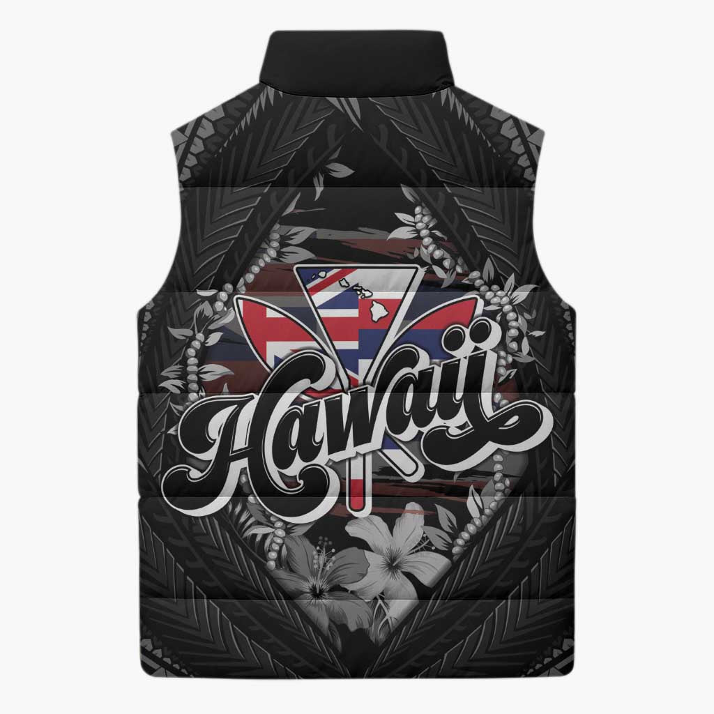 Hawaii November 28th Sleeveless Puffer Jacket Kanaka Maoli Tribal Pattern LT05 - Polynesian Pride