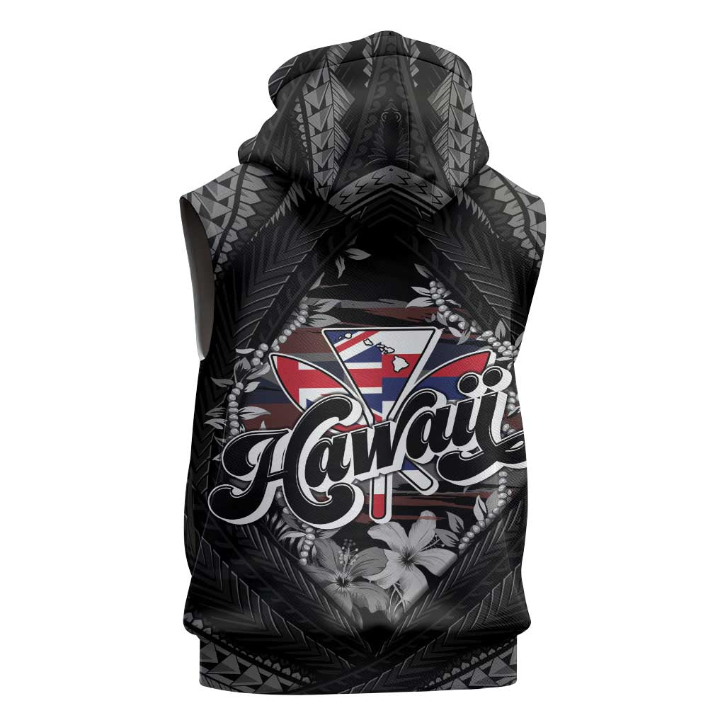 Hawaii November 28th Sleeveless Zip Hoodie Kanaka Maoli Tribal Pattern - Polynesian Pride