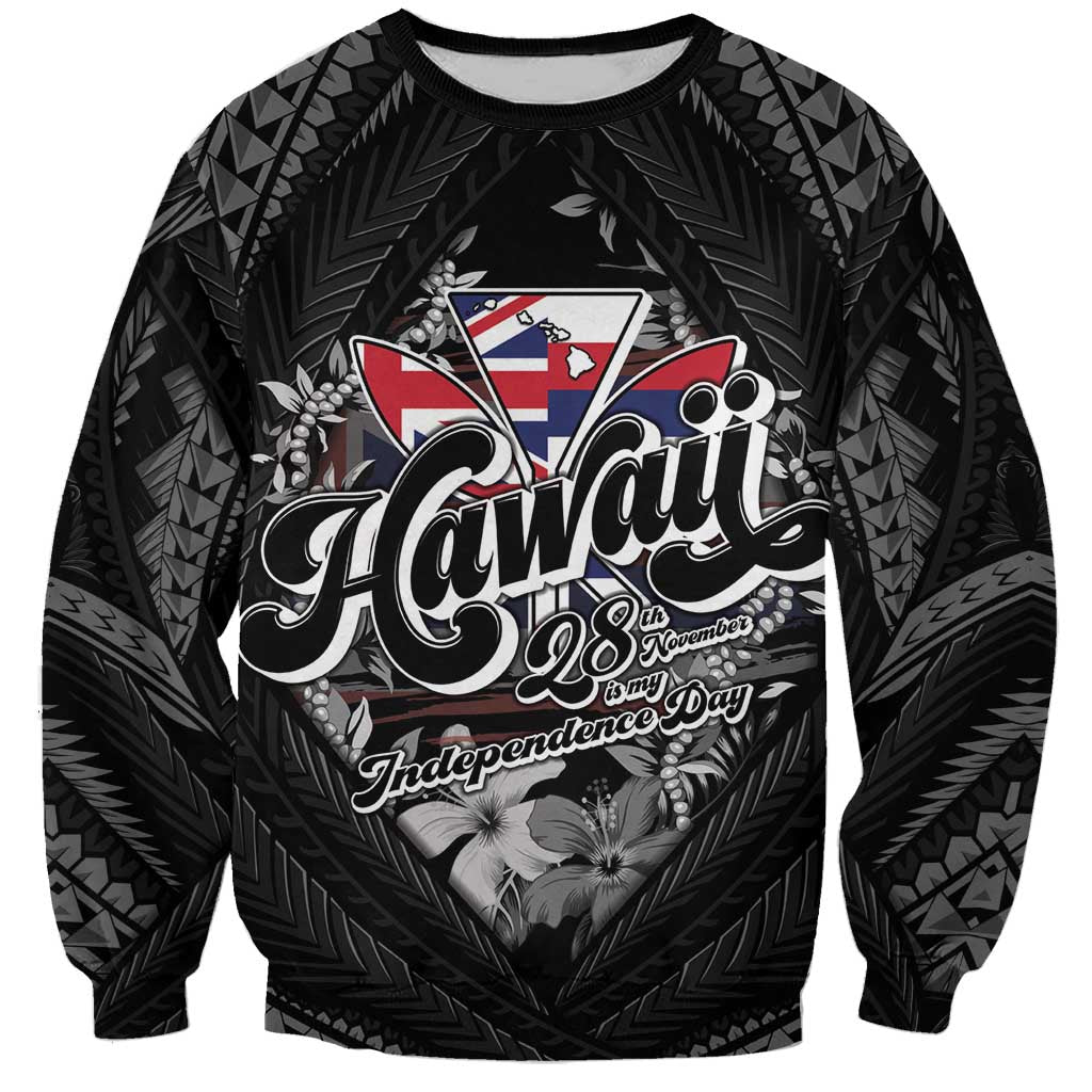 Hawaii November 28th Sweatshirt Kanaka Maoli Tribal Pattern LT05 Unisex Black - Polynesian Pride
