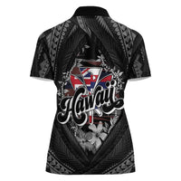 Hawaii November 28th Women Polo Shirt Kanaka Maoli Tribal Pattern - Polynesian Pride