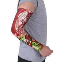Puerto Rico Coqui Frog Arm Sleeves Tropical Flowers Polynesian Style - Polynesian Pride