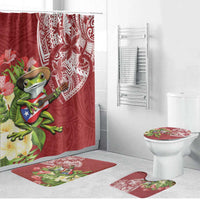 Puerto Rico Coqui Frog Bathroom Set Tropical Flowers Polynesian Style - Polynesian Pride