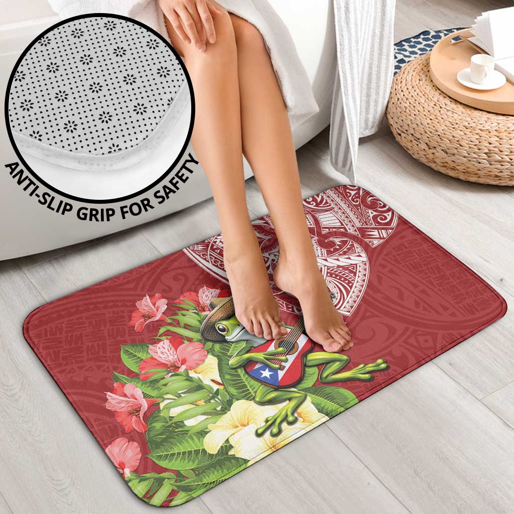 Puerto Rico Coqui Frog Bathroom Set Tropical Flowers Polynesian Style - Polynesian Pride