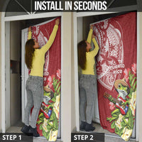 Puerto Rico Coqui Frog Door Cover Tropical Flowers Polynesian Style - Polynesian Pride