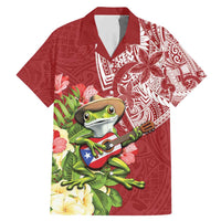 Puerto Rico Coqui Frog Family Matching Mermaid Dress and Hawaiian Shirt Tropical Flowers Polynesian Style - Polynesian Pride