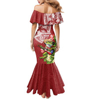 Puerto Rico Coqui Frog Family Matching Mermaid Dress and Hawaiian Shirt Tropical Flowers Polynesian Style - Polynesian Pride