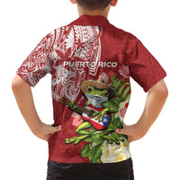 Puerto Rico Coqui Frog Family Matching Summer Maxi Dress and Hawaiian Shirt Tropical Flowers Polynesian Style - Polynesian Pride