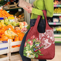 Puerto Rico Coqui Frog Grocery Bag Tropical Flowers Polynesian Style - Polynesian Pride