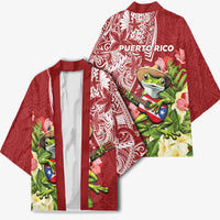 Puerto Rico Coqui Frog Kimono Tropical Flowers Polynesian Style - Polynesian Pride