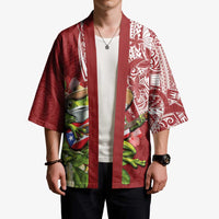 Puerto Rico Coqui Frog Kimono Tropical Flowers Polynesian Style - Polynesian Pride