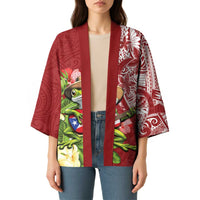 Puerto Rico Coqui Frog Kimono Tropical Flowers Polynesian Style - Polynesian Pride