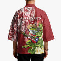 Puerto Rico Coqui Frog Kimono Tropical Flowers Polynesian Style - Polynesian Pride