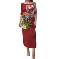 Puerto Rico Coqui Frog Puletasi Tropical Flowers Polynesian Style - Polynesian Pride