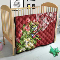 Puerto Rico Coqui Frog Quilt Tropical Flowers Polynesian Style - Polynesian Pride