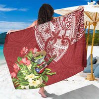 Puerto Rico Coqui Frog Sarong Tropical Flowers Polynesian Style - Polynesian Pride