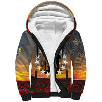 Cook Islands ANZAC Day Sherpa Hoodie Lest We Forget LT05 Unisex Grey - Polynesian Pride