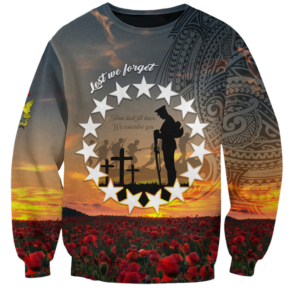 Cook Islands ANZAC Day Sweatshirt Lest We Forget LT05 Unisex Grey - Polynesian Pride