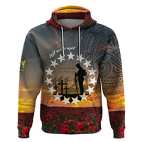 Cook Islands ANZAC Day Zip Hoodie Lest We Forget LT05 Pullover Hoodie Grey - Polynesian Pride