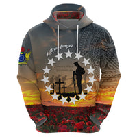 Cook Islands ANZAC Day Zip Hoodie Lest We Forget LT05 - Polynesian Pride