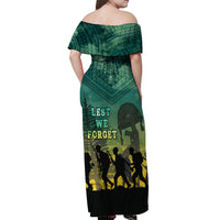 Norfolk Island ANZAC Day Off Shoulder Maxi Dress Lest We Forget LT05 - Polynesian Pride