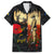Tokelau ANZAC Day Family Matching Summer Maxi Dress and Hawaiian Shirt Lest We Forget LT05 Dad's Shirt - Short Sleeve Black - Polynesian Pride