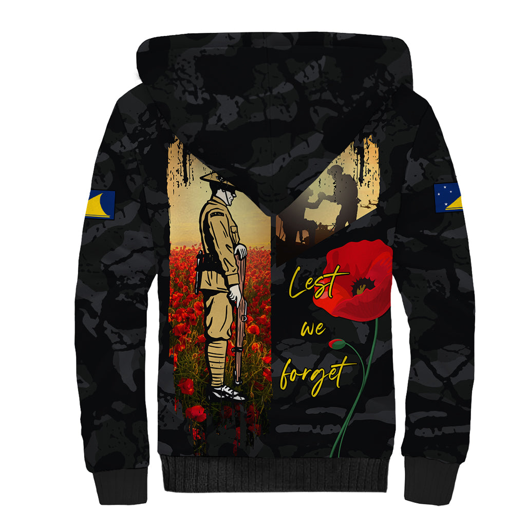 Tokelau ANZAC Day Sherpa Hoodie Lest We Forget LT05 - Polynesian Pride