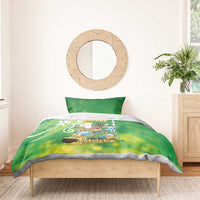 Hawaii Saint Patrick's Day Bedding Set Funny Surfing Leprechaun